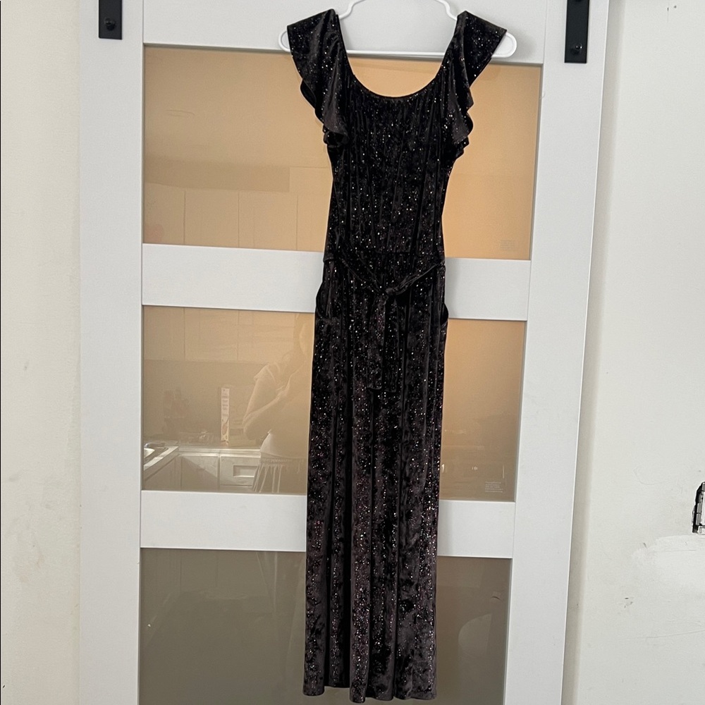 Justice Girls black sparkle jumpsuit 10